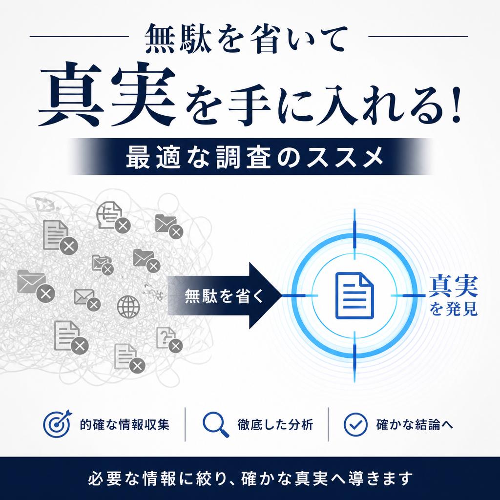 無駄を省いて真実を手に入れる！最適な調査のススメ