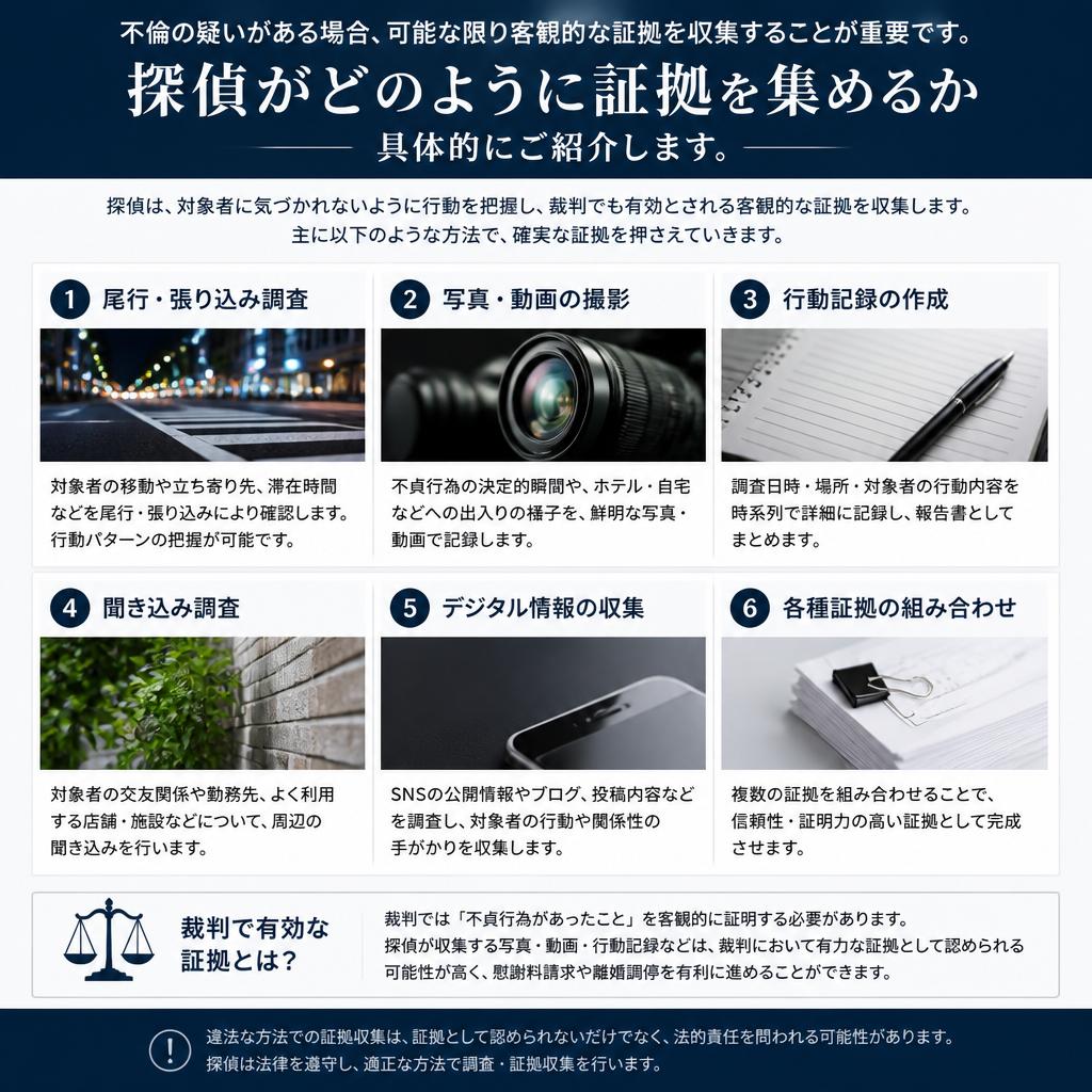 不倫の真実を探るための証拠収集