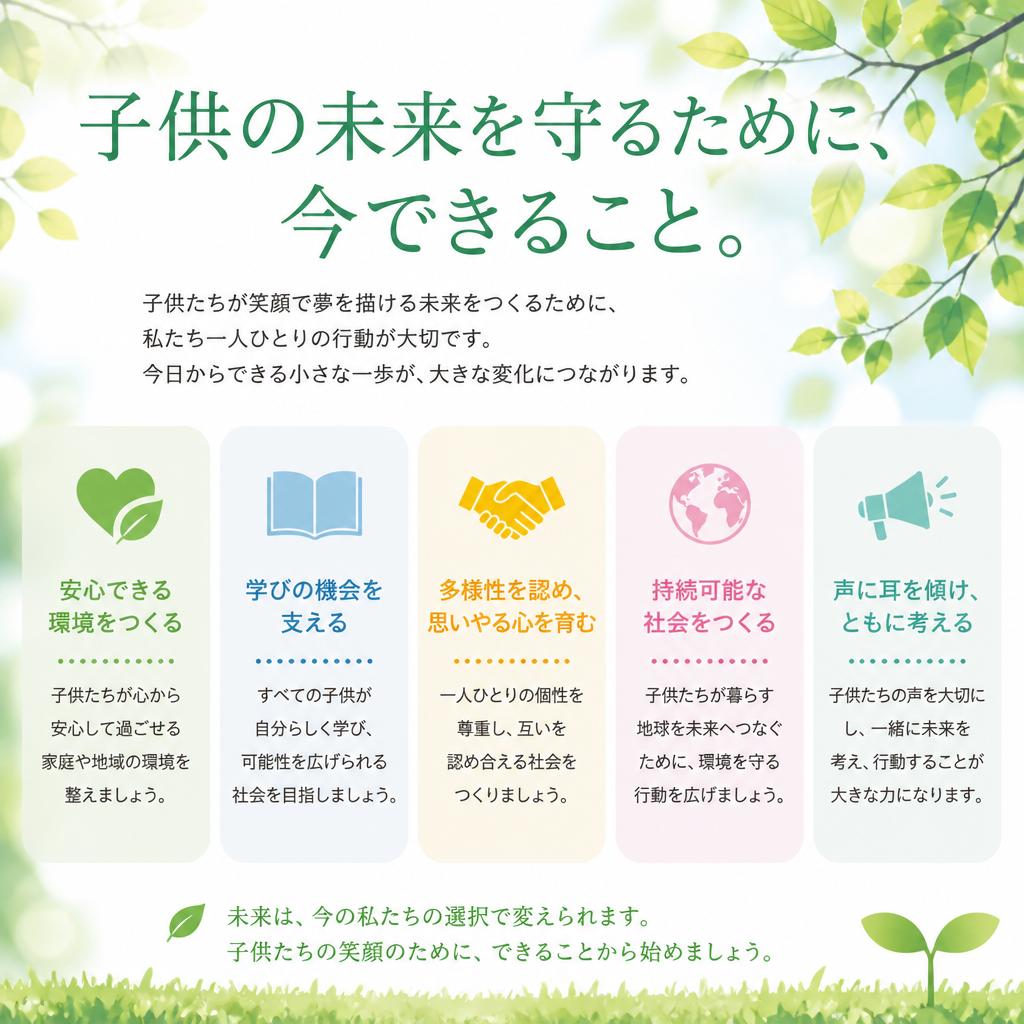 子供の未来を守るために、今できること。