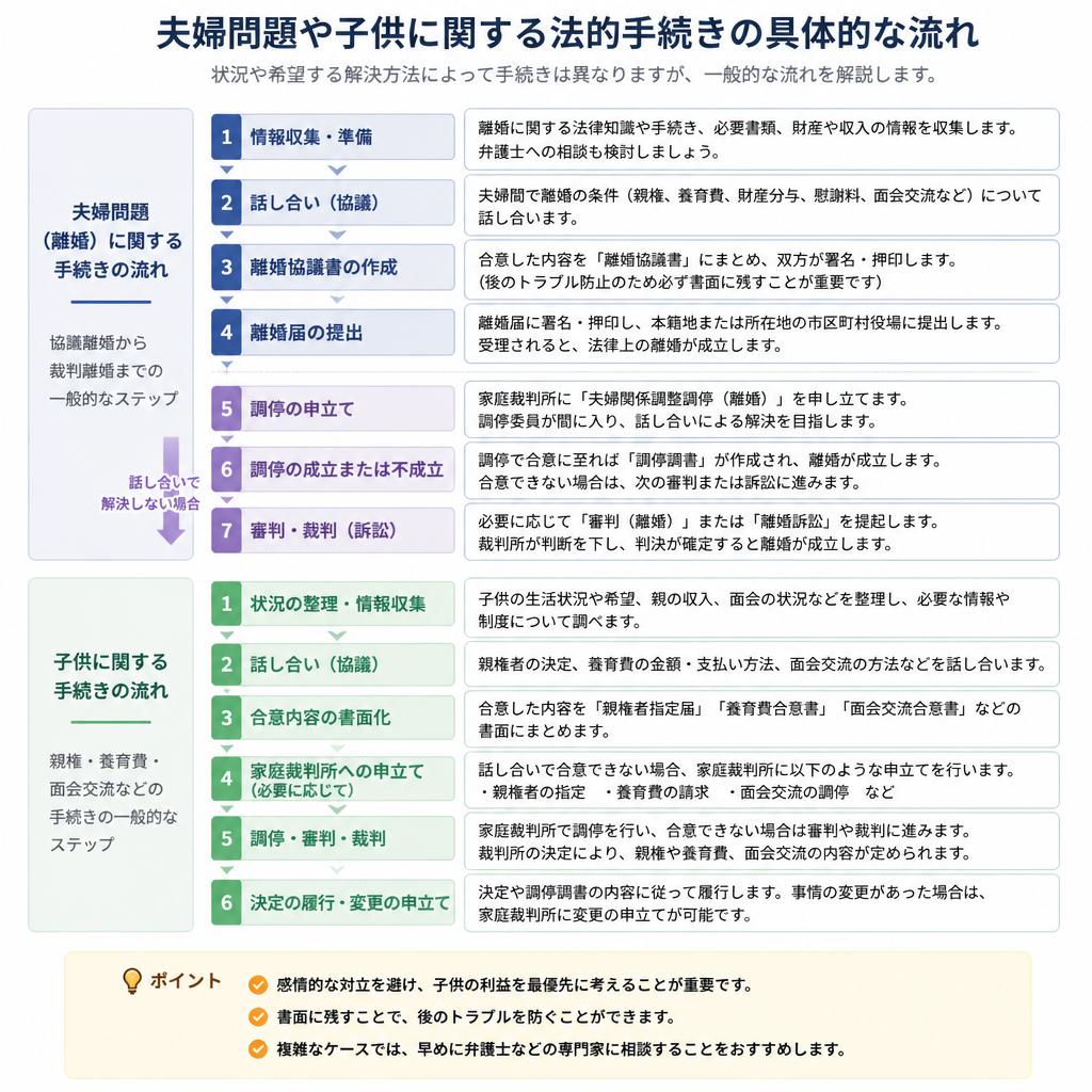 法律的手続きの流れ