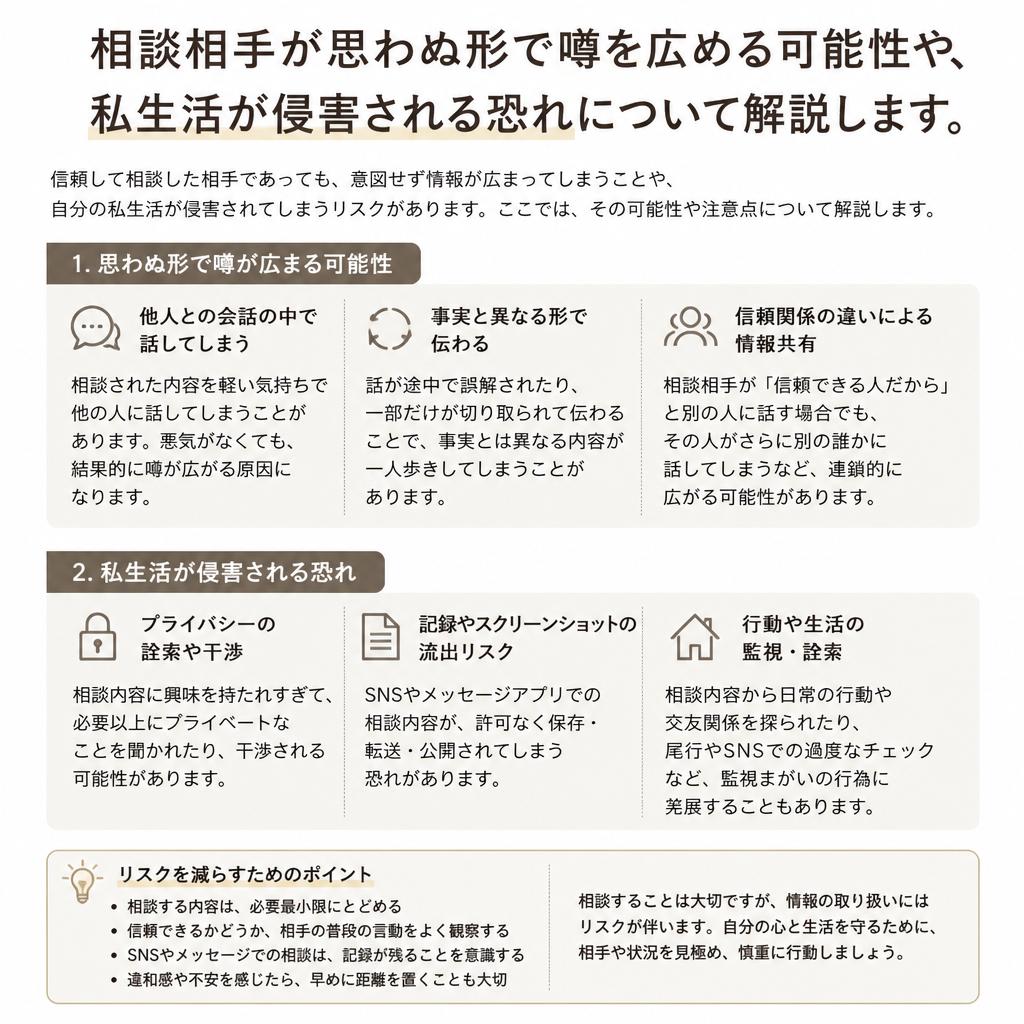 周囲に相談するリスクとは？