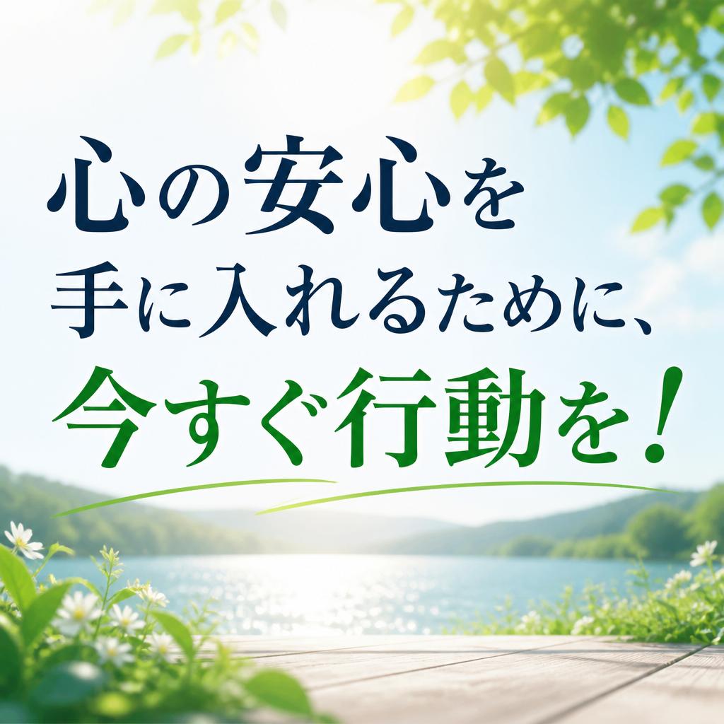 心の安心を手に入れるために、今すぐ行動を！