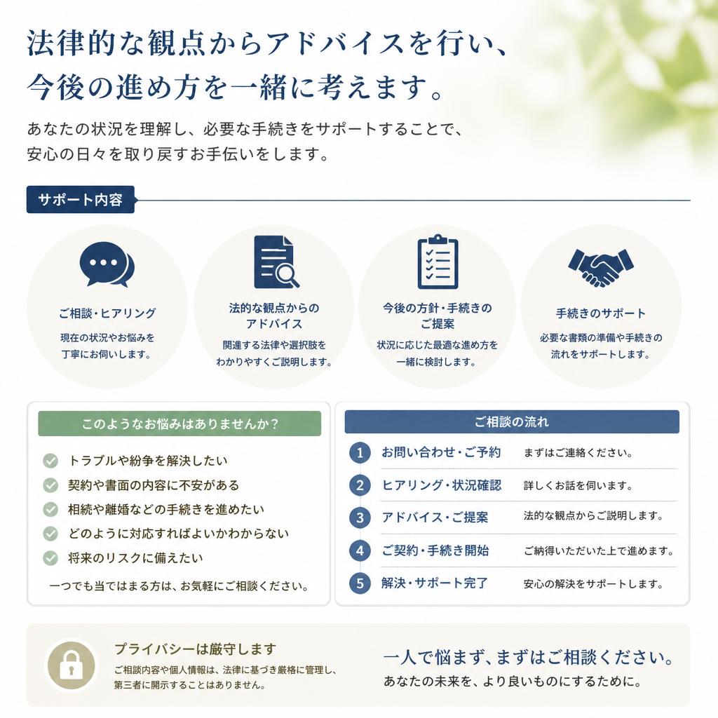 法律相談で安心の未来を