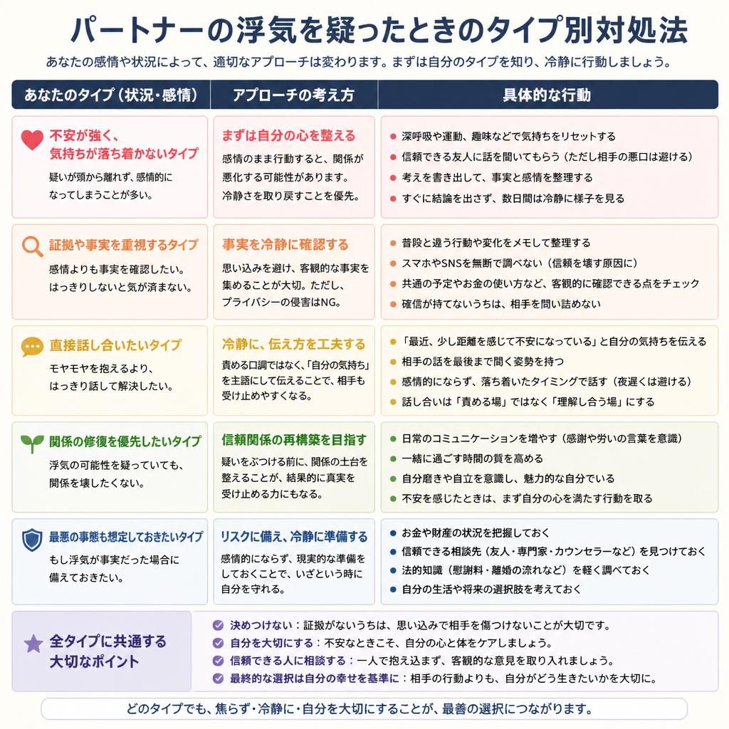 3.妻の浮気疑惑：タイプ別の対処法