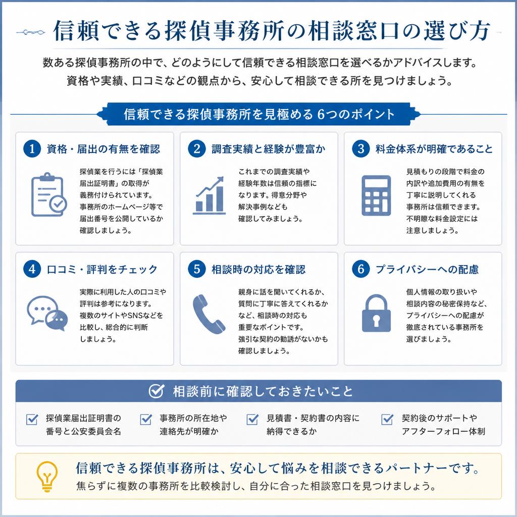 4.信頼できる相談窓口の選び方