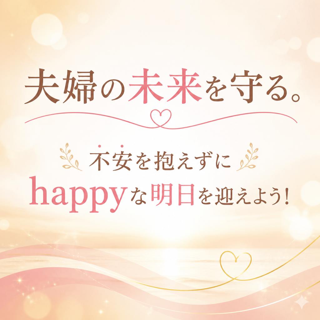 「夫婦の未来を守る。」不安を抱えずにhappyな明日を迎えよう！