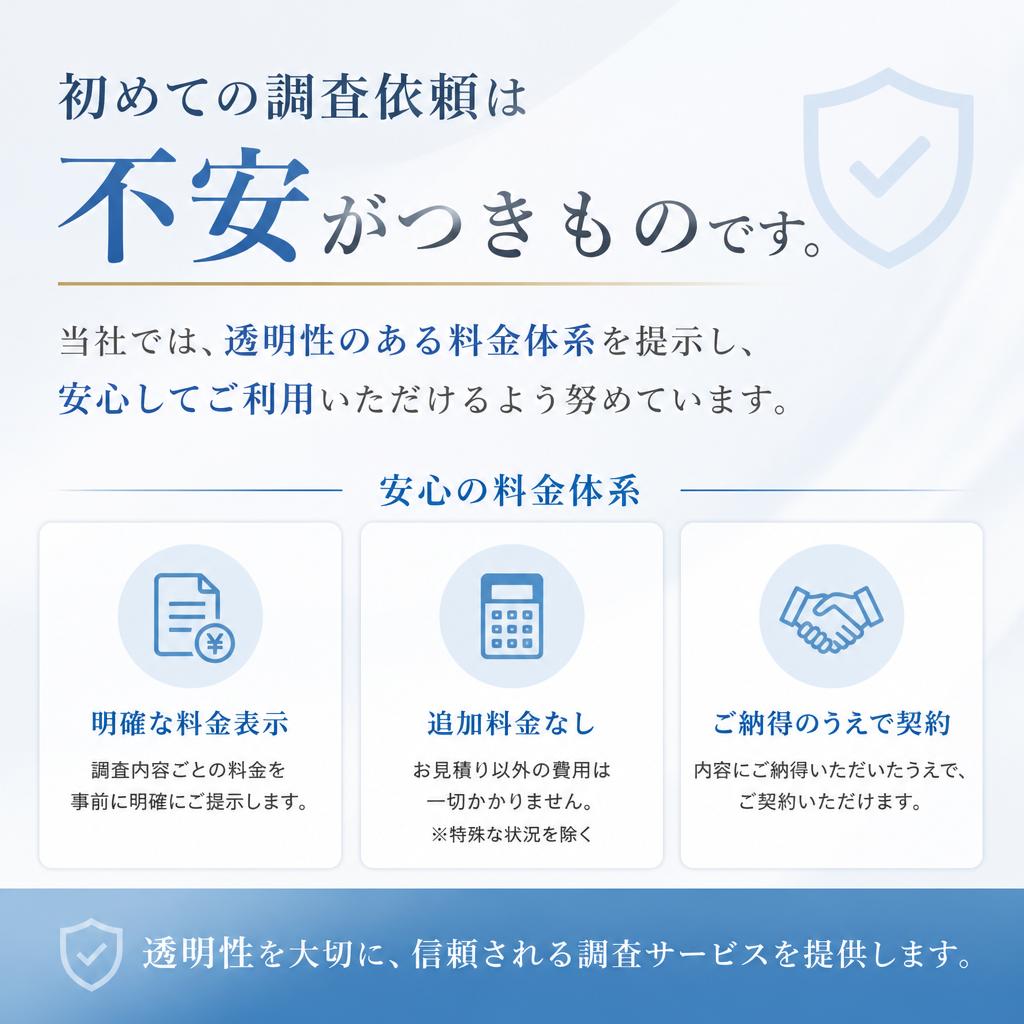 4. 調査の費用、わかりやすく説明します