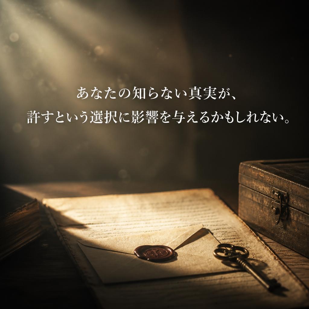 あなたの知らない真実が、許すという選択に影響を与えるかもしれない。