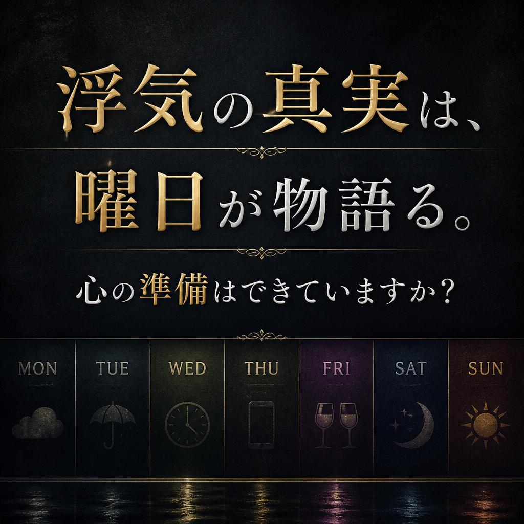 浮気の真実は、曜日が物語る。心の準備はできていますか？