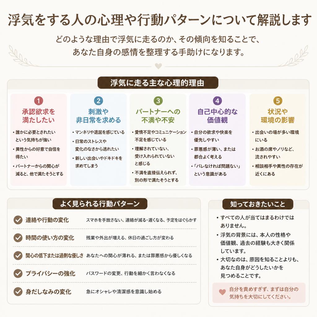 浮気の傾向と心理
