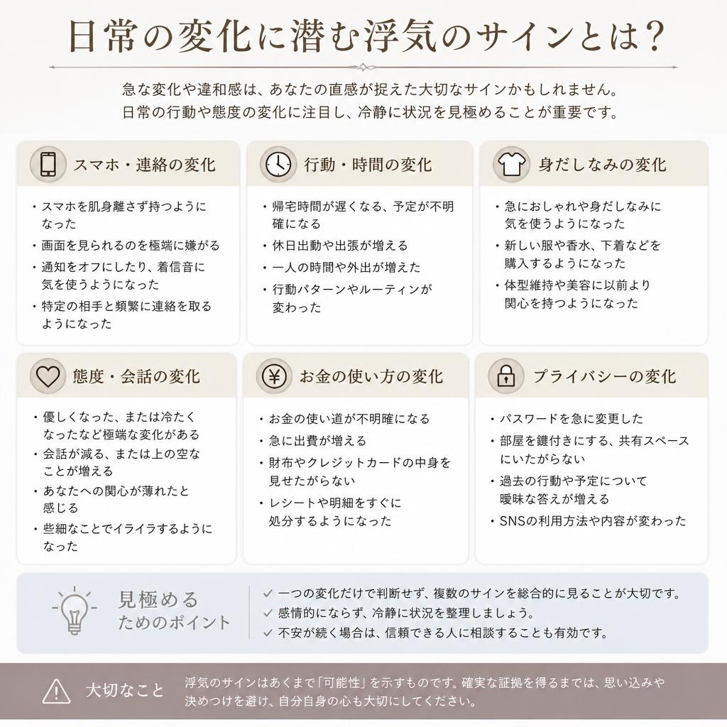 夫の行動パターンを見極める