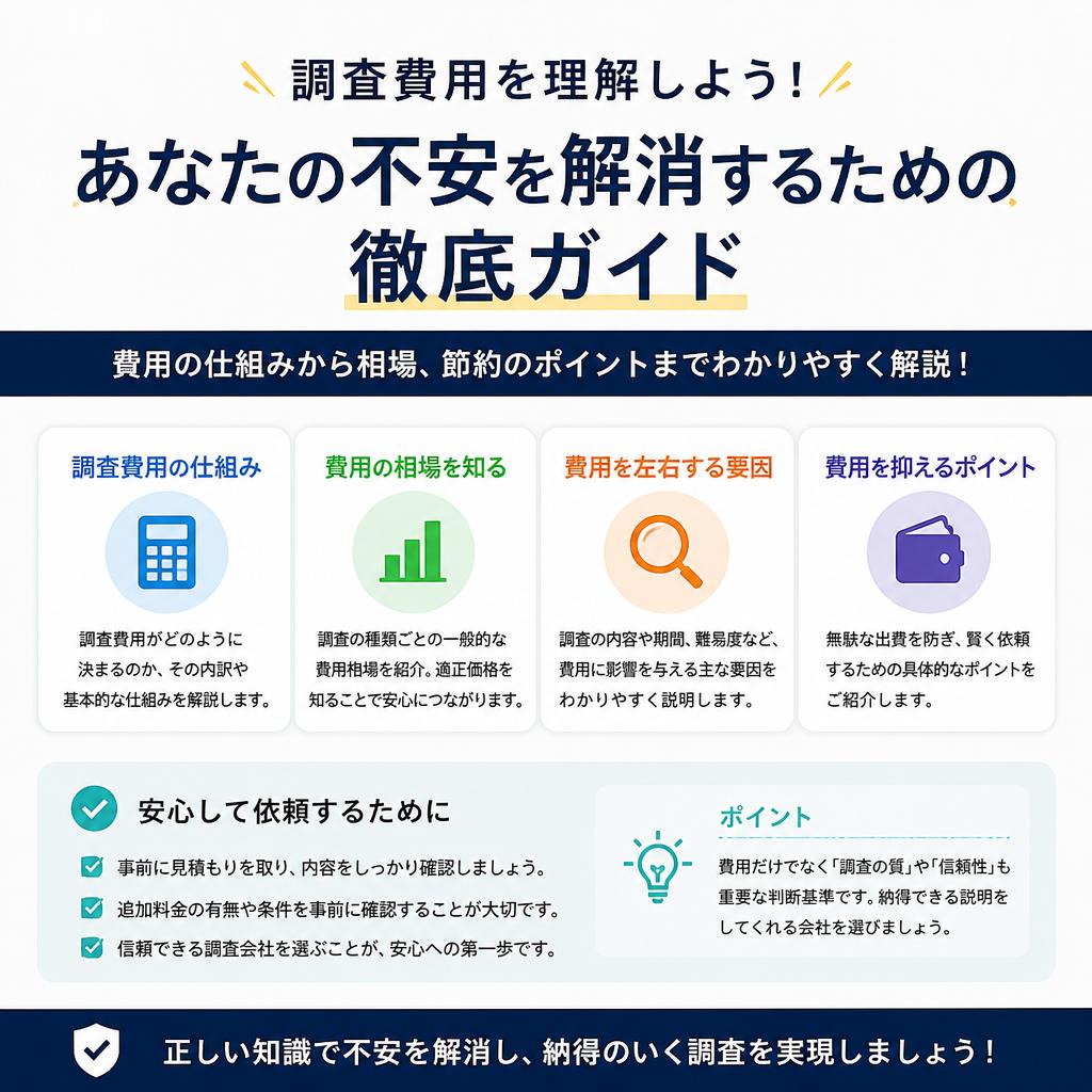 調査費用を理解しよう！あなたの不安を解消するための徹底ガイド
