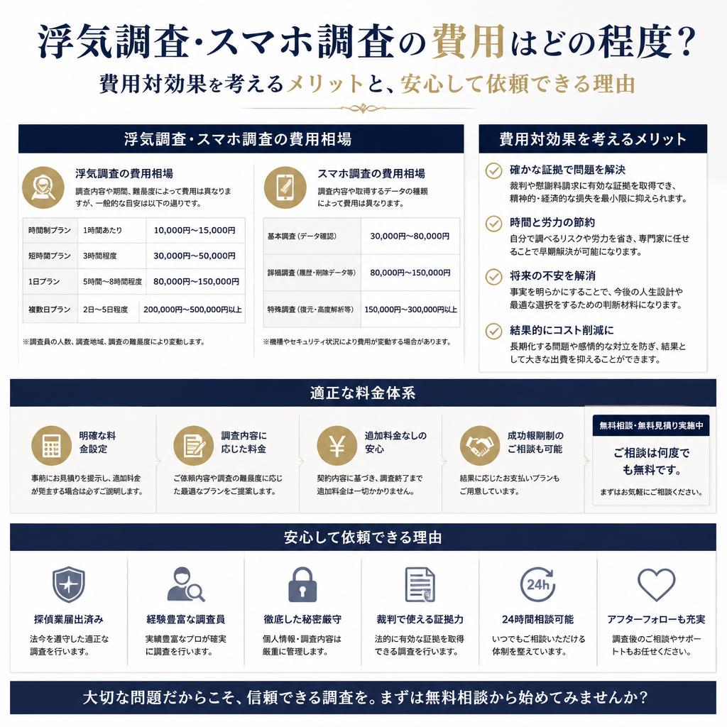 調査にかかる費用について