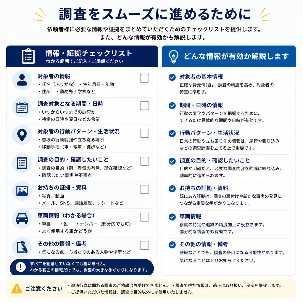 依頼前に準備すること