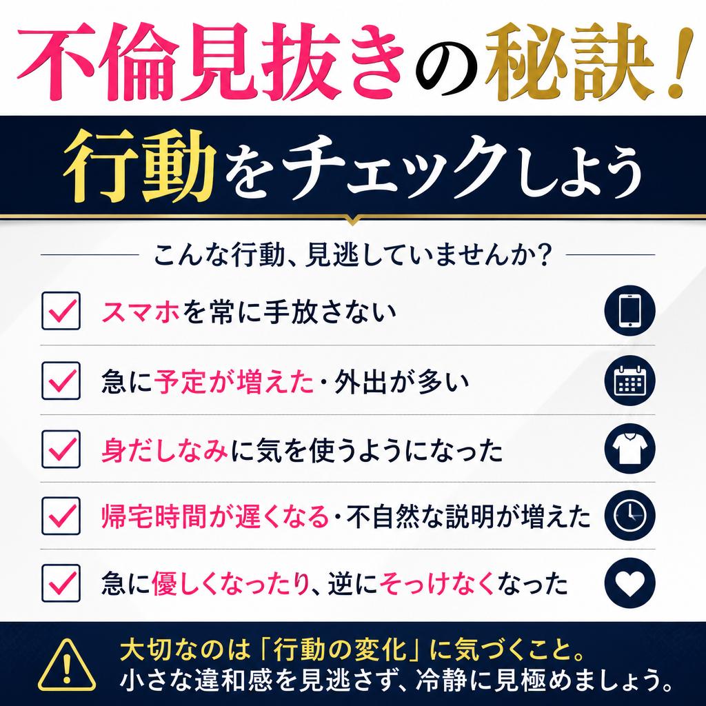 不倫見抜きの秘訣！行動をチェックしよう