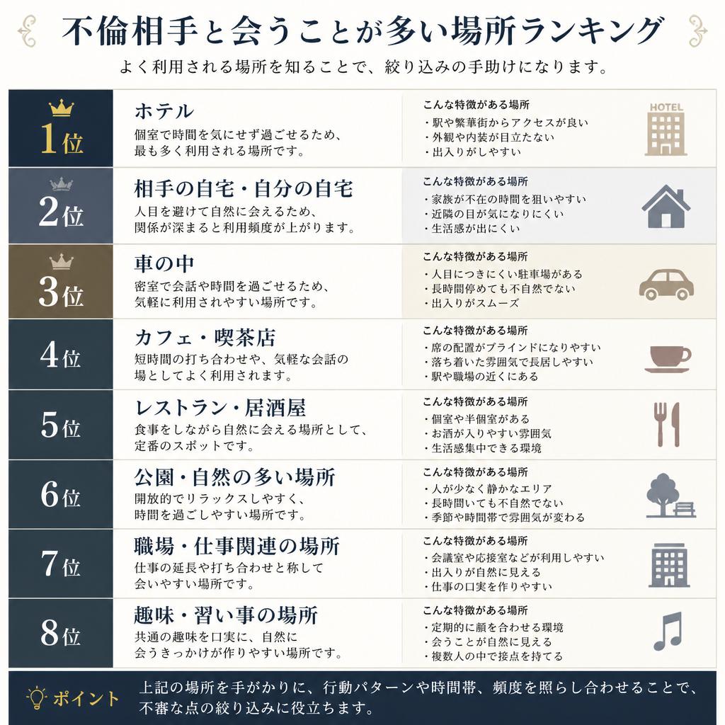 2. 一番多い会う場所ランキング