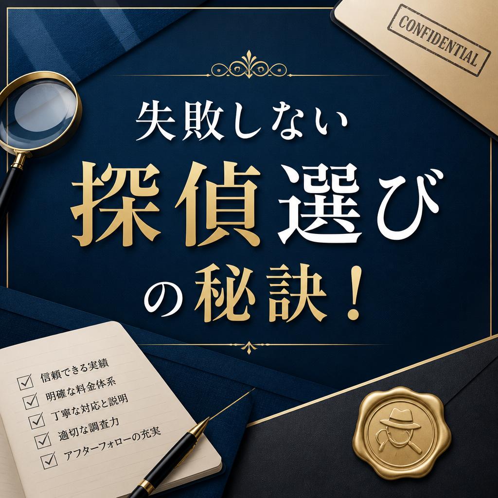 失敗しない探偵選びの秘訣！