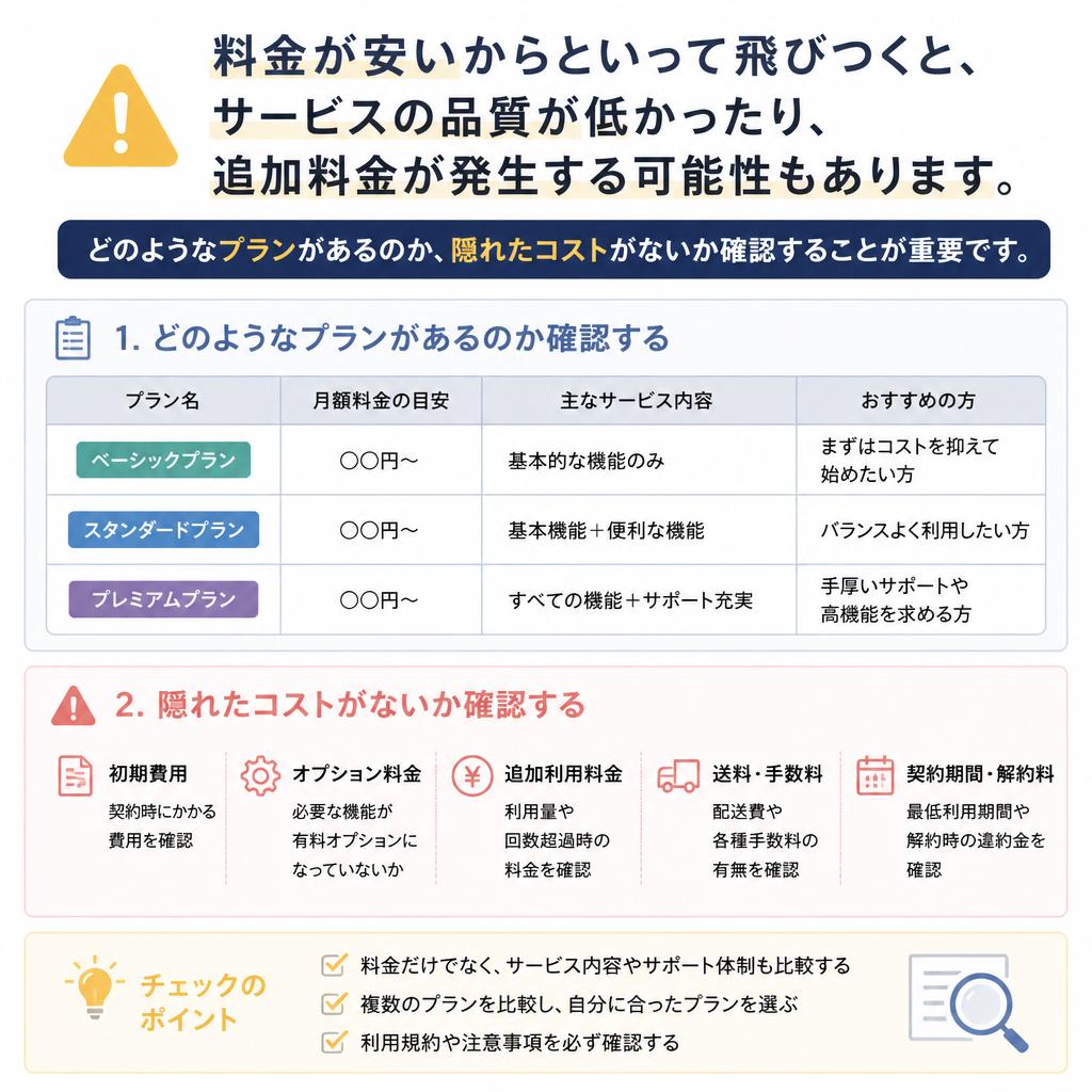 落とし穴2: 料金だけで判断する