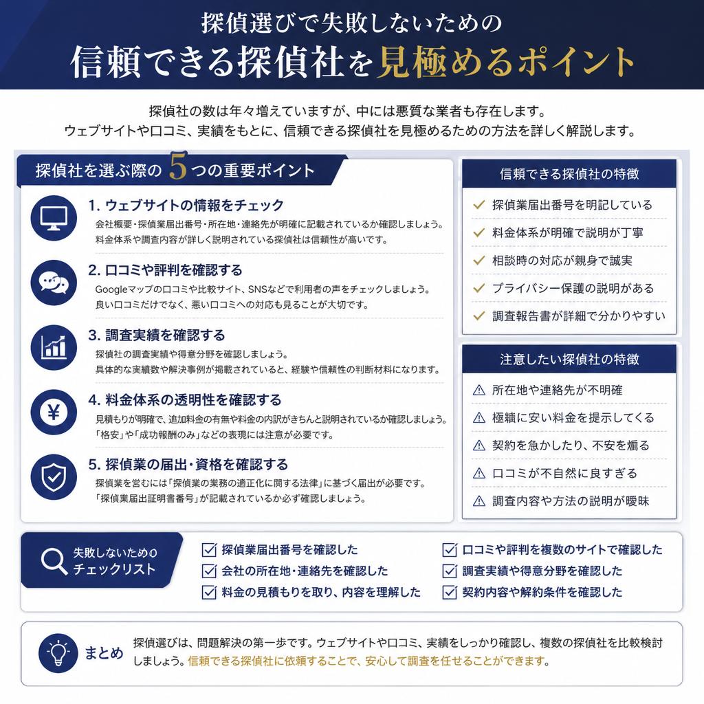 信頼できる探偵社の見つけ方