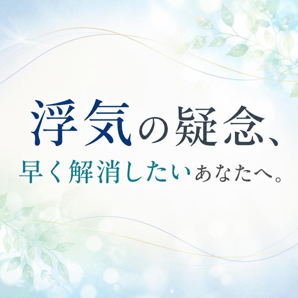浮気の疑念、早く解消したいあなたへ。