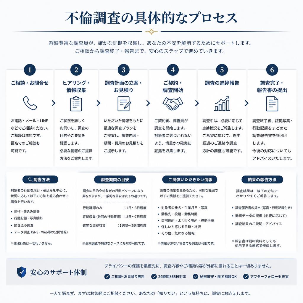 不倫調査のプロセス