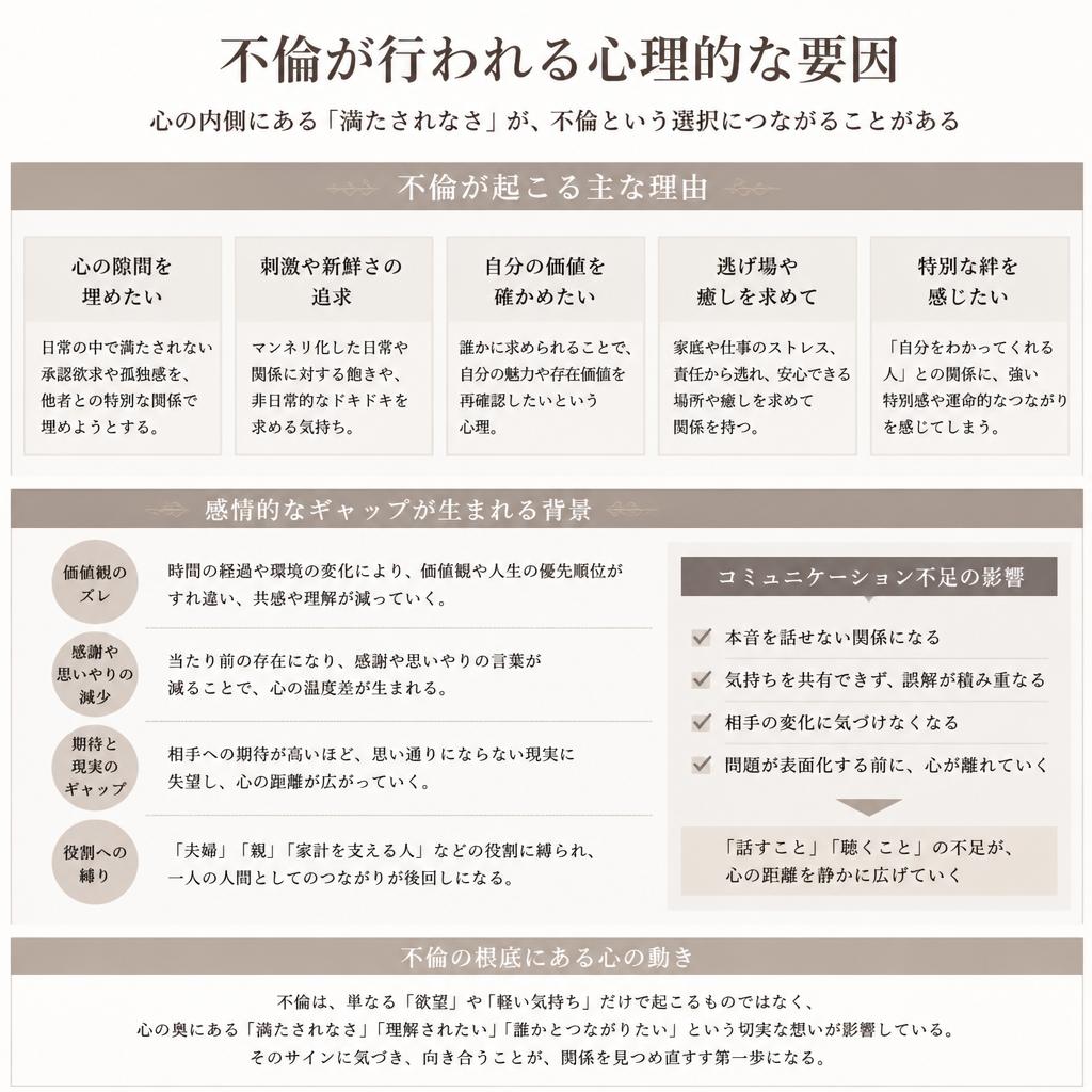 不倫の行動心理とその背景