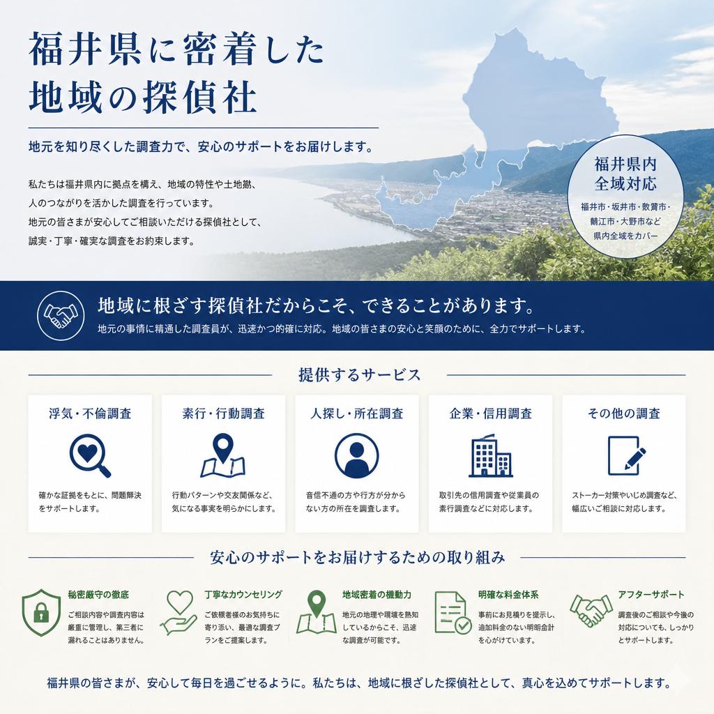 地域密着の探偵社が提供するサポート