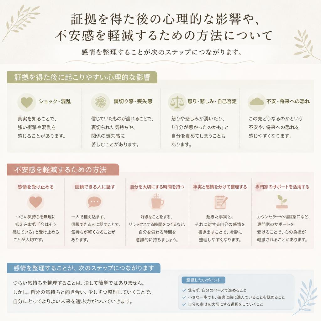 証拠をつかんだ後の心の整理法