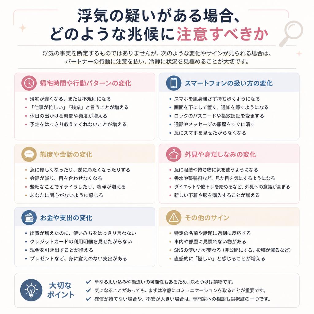 浮気の兆候を見抜くポイント