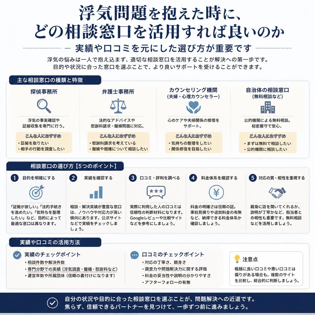 信頼できる相談窓口の選び方