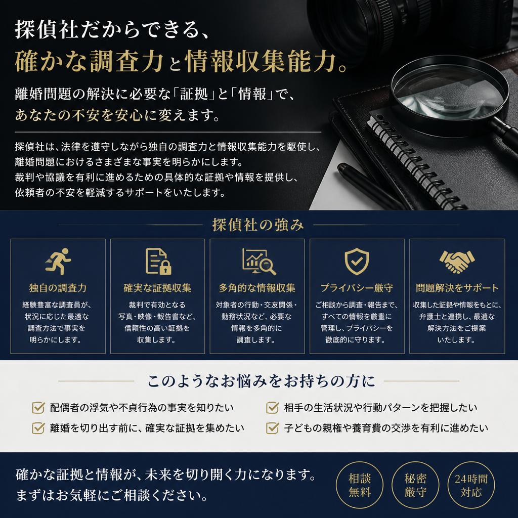 探偵社がサポートする理由