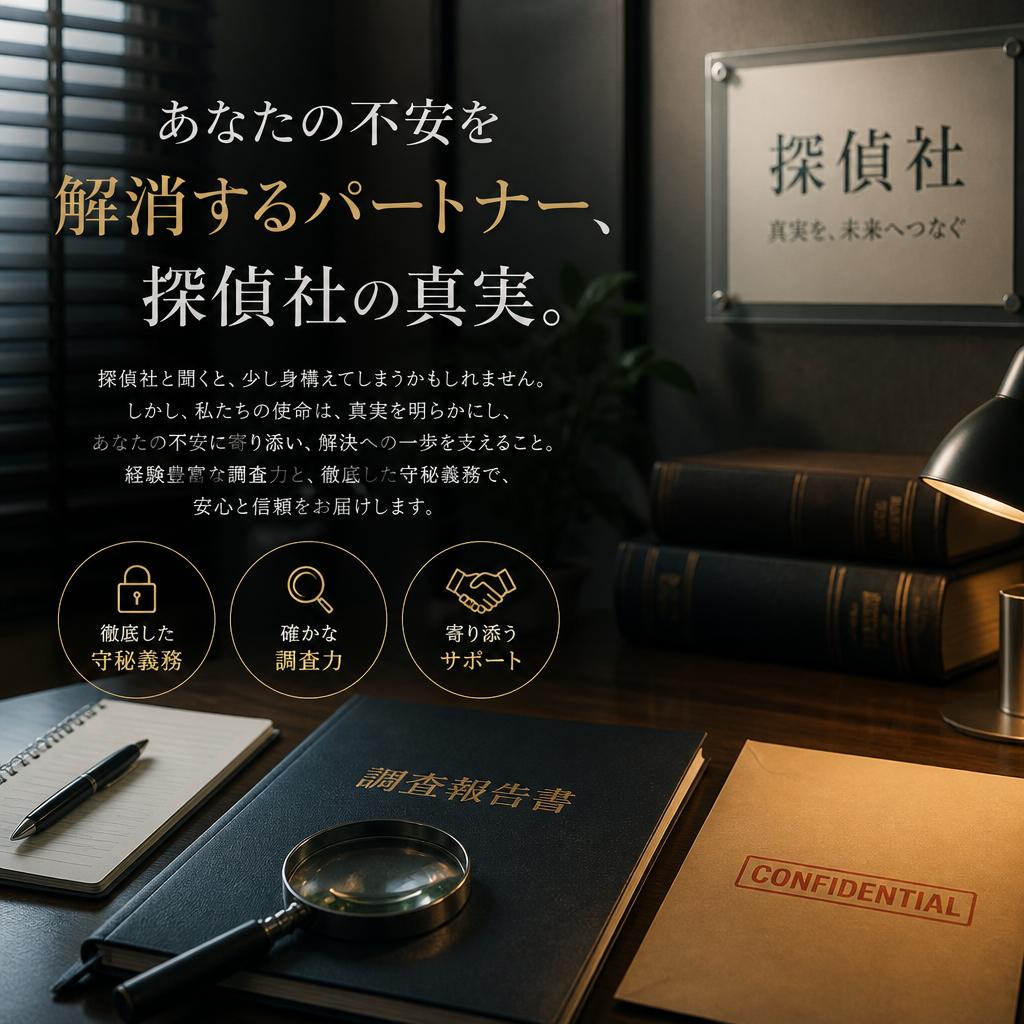 あなたの不安を解消するパートナー、探偵社の真実。