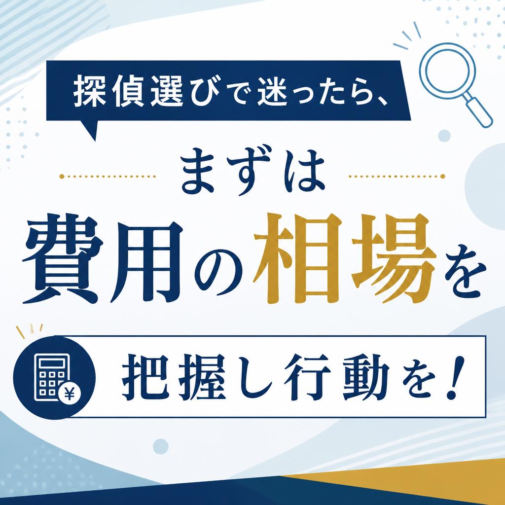 探偵選びで迷ったら、まずは費用の相場を把握し行動を！