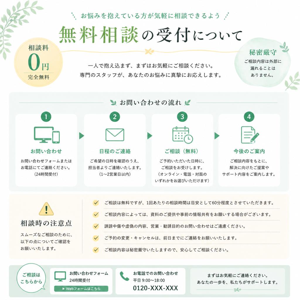 まずは無料相談へ！