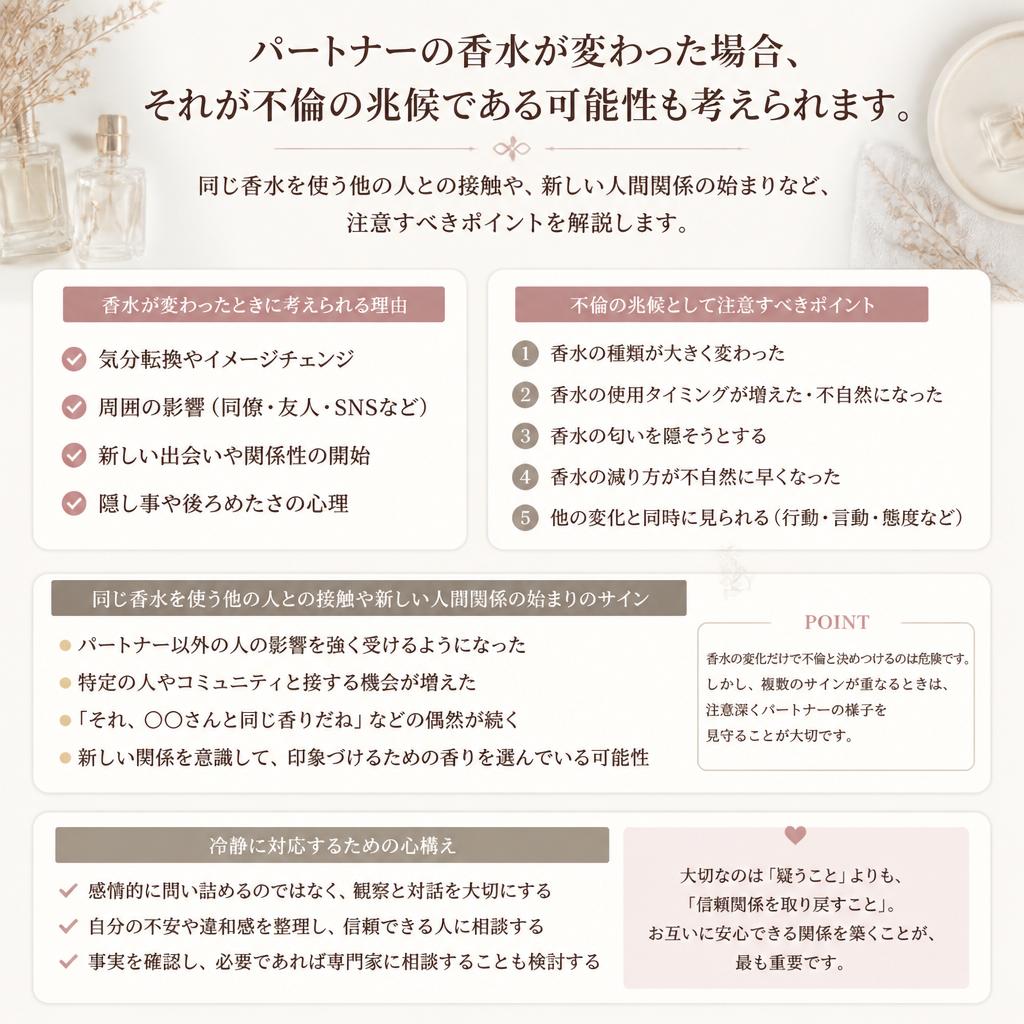 不倫の兆候としての香水の変化