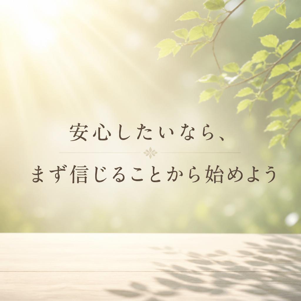 安心したいなら、まず信じることから始めよう