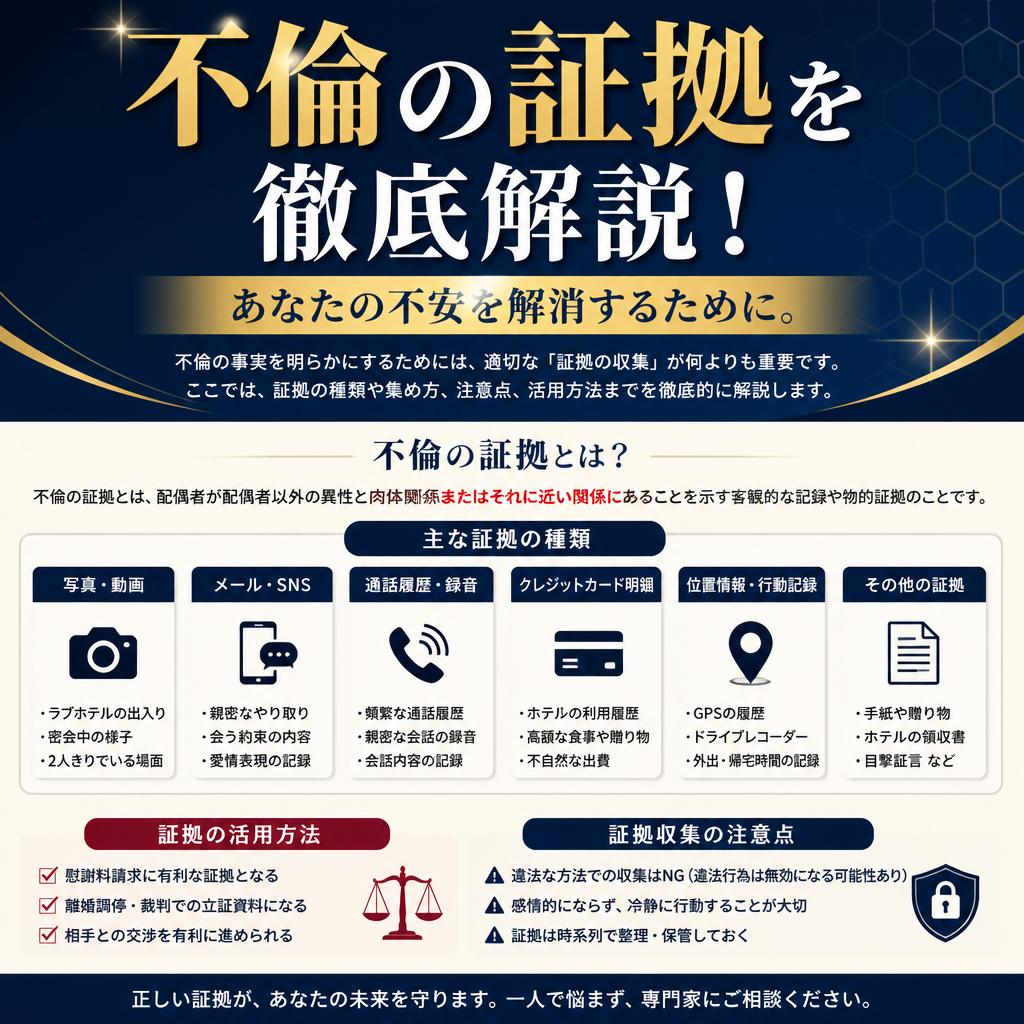 不倫の証拠を徹底解説！あなたの不安を解消するために。