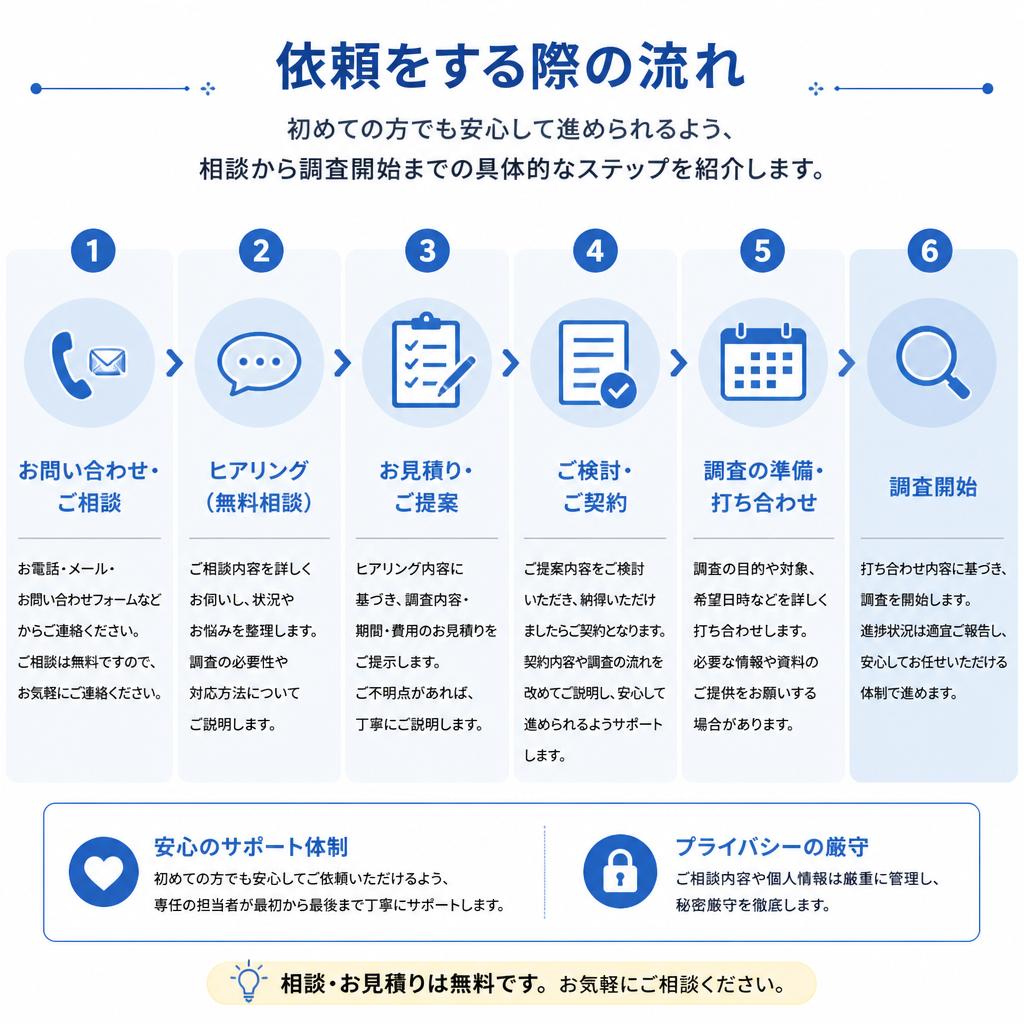 相談から調査開始までの流れ