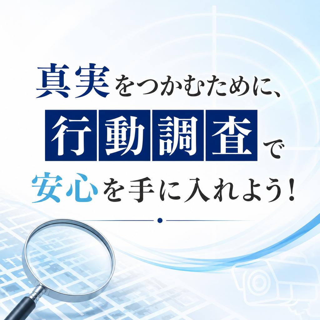 真実をつかむために、行動調査で安心を手に入れよう！
