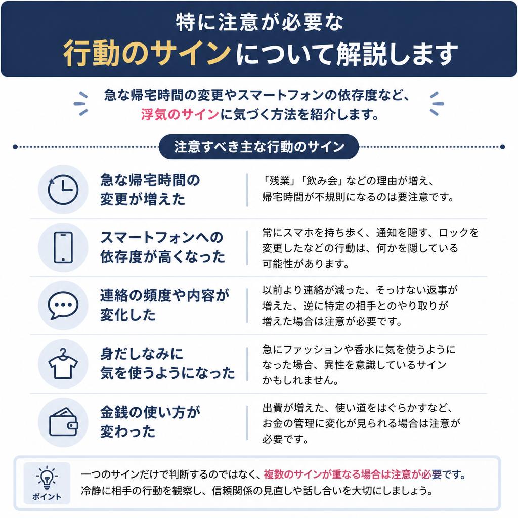 夫の浮気の兆候