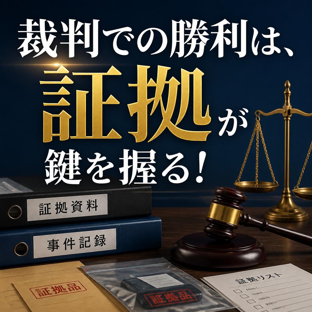 裁判での勝利は、証拠が鍵を握る！