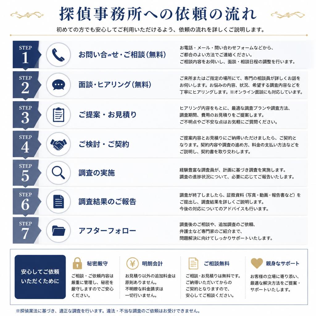 依頼方法のステップ