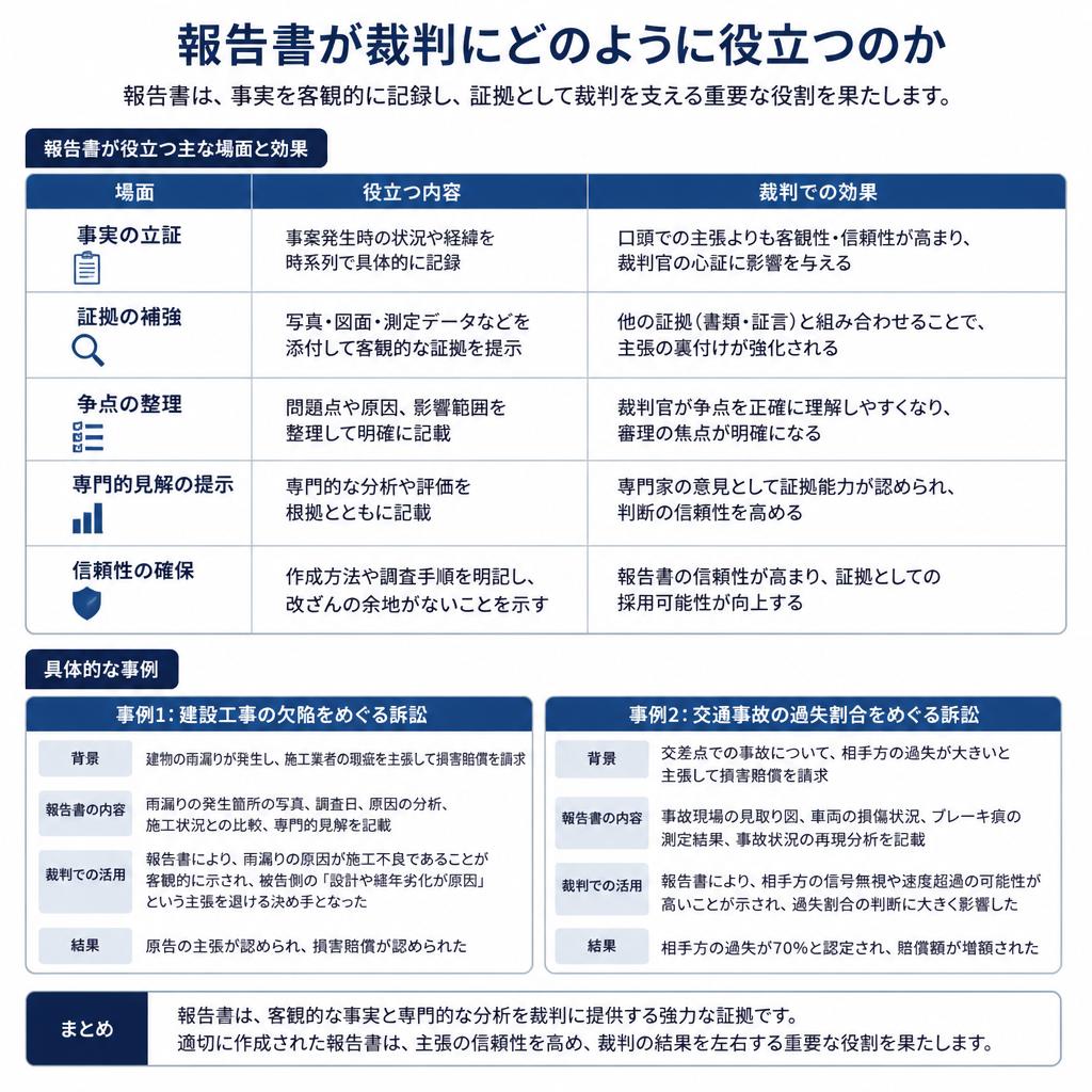 裁判における報告書の役割