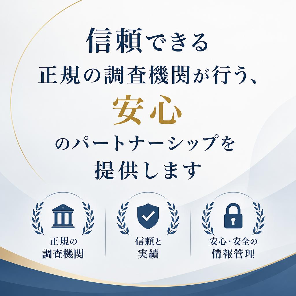 信頼できる正規の調査機関が行う、安心のパートナーシップを提供します