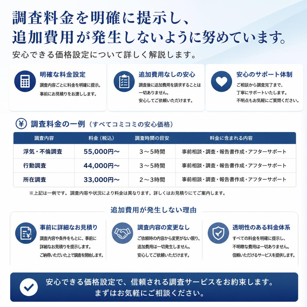明確な調査料金