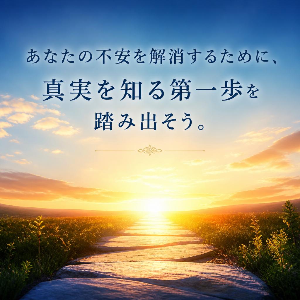 あなたの不安を解消するために、真実を知る第一歩を踏み出そう。