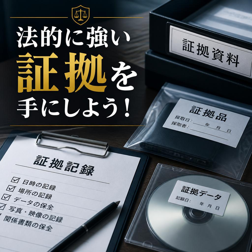 法的に強い証拠を手にしよう！