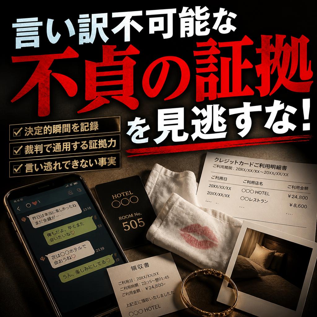 言い訳不可能な不貞の証拠を見逃すな！