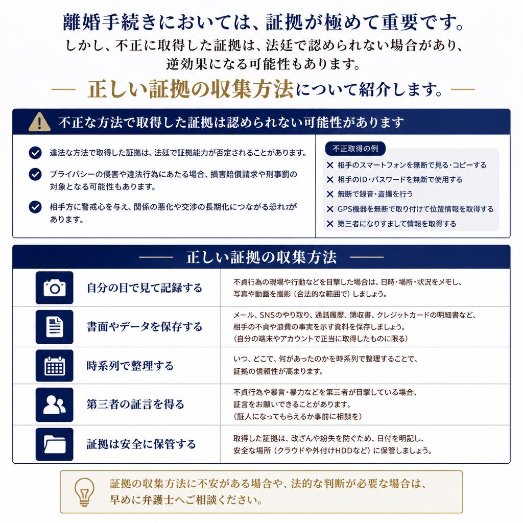 証拠の取り扱いと離婚手続きの現実