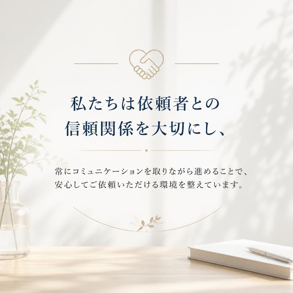 信頼関係の構築で安心のサポート